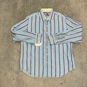EC Robert Graham X Button Down Shirt - Blue / Purple / Yellow - Size 2XL